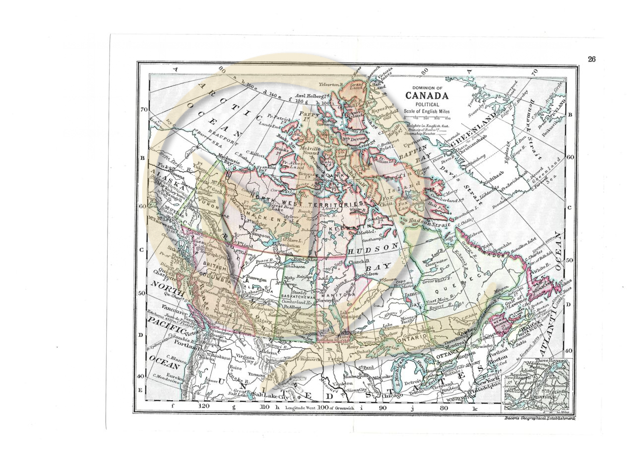 CANADA - BACON'S ATLAS CIRCA 1930's